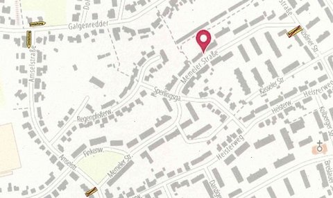 Grafik zeigt Umleitungen anlässlich eines Rohrbruches in der Memeler Straße 51–53