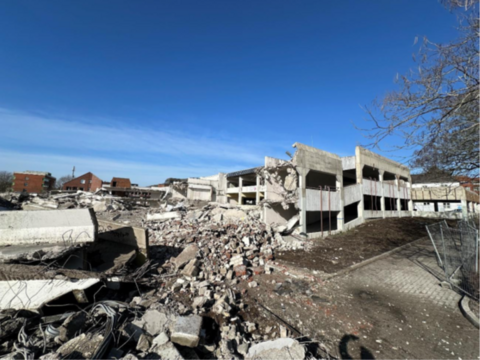 Parkhausabriss: Blick Höhe Ärztehaus Richtung Nordwesten März 2026