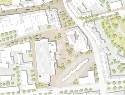 Bauplan des Siegergebäudes des Parkhauswettbewerbs