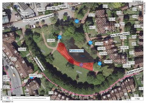 Luftaufnahme als Lageplan zu den bauarbeiten am Lornsenpark 