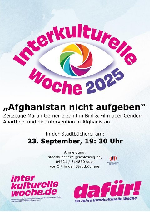 Das Bild zeigt, das Plakat zur Veranstaltung der Interkulturellen Woche 2025