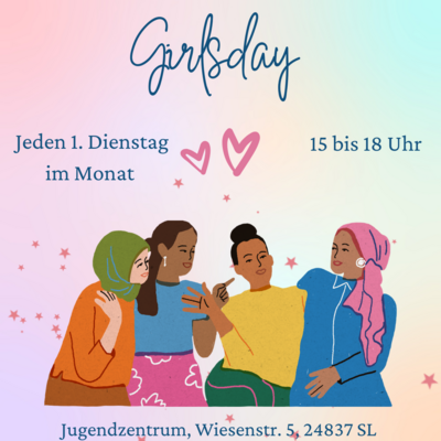 Flyer Girlsday, jeden ersten Dienstag im Monat