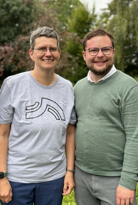 Stefanie Flägel (Schleswiger Werkstätten) und Jonas Kähler
