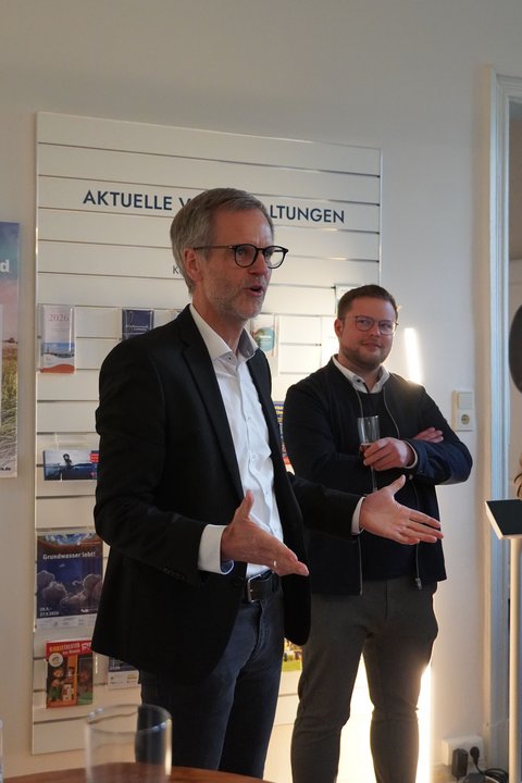 Max Triphaus (Geschäftsführer OfS) und Bürgermeister Jonas Kähler