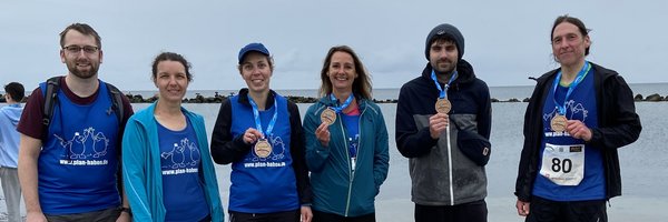 Staffel "Plan haben" der Stadt Schleswig (v.l.n.r.): Finn Feddersen, Isabell Kelbert, Rowena Sandmeier, Manuela Brodersen, Lucas Haag und Uwe Ströh. Es fehlen Fridjof Albrecht, Svenja Haag und Lars Zirkel.