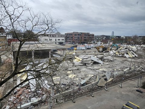 Abriss Parkhaus März 2026 von oben
