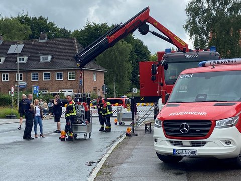 2. Schleswiger Bürger_innenfest - Karen Suhling (FD-Leitung Ordnung und Bürgerangelegenheiten), Sönke Schlossmacher (Wehrführer Freiwillige Feuerwehr Schleswig)