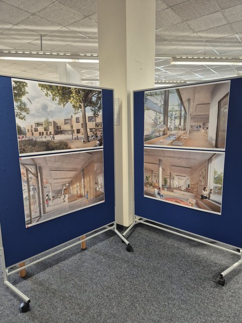 Stellwände Stadtbücherei: Visualisierung des Bürgerforums