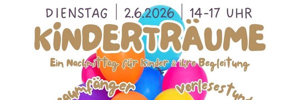 Viele, bunte Luftballons mit der Überschrift Kinderträume im Dom am 02.06.2026