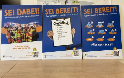 Plakate der Kampagne „Sei bereit!“ - Gemeinsam für mehr Krisenfestigkeit