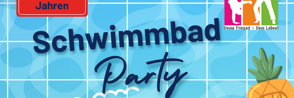 Plakat Schwimmbad-Party am 1. Mai 2026 im Fjordarium