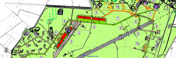 Ausschnitt eines Lageplans der Bundeswehr mit den geplanten Änderungen