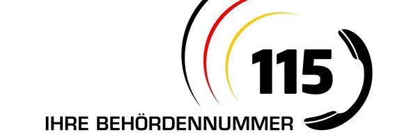 Das Bild zeigt das Logo der Behördenrufnummer 115.