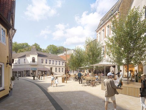 Visualisierung Kornmarkt aus Sicht der Mönchenbrückstraße