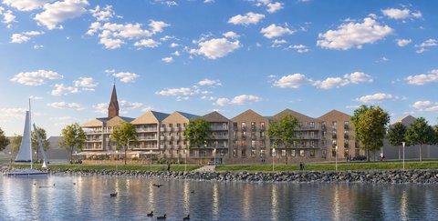 Visualisierung Lollfußquartier, Perspektive Schlei, Frontansicht