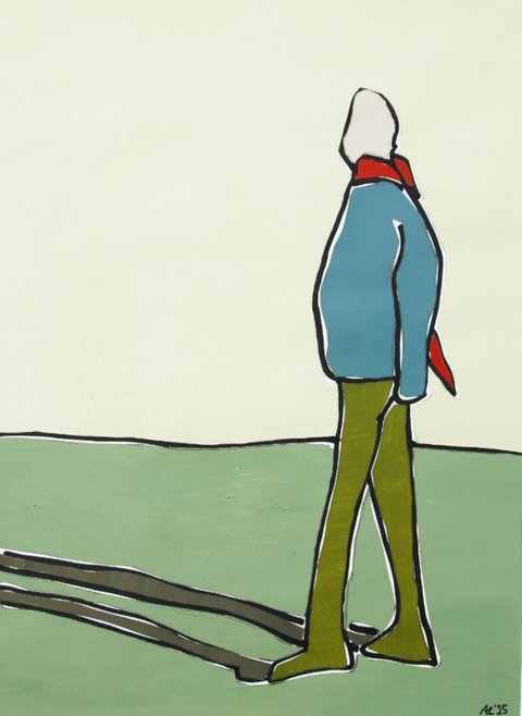 Zeichnung eines Mannes ohne Gesicht