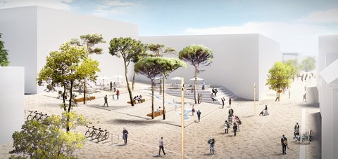 Visualisierung Perspektive Schleiterrassen am ehemaligen Hertiegelände